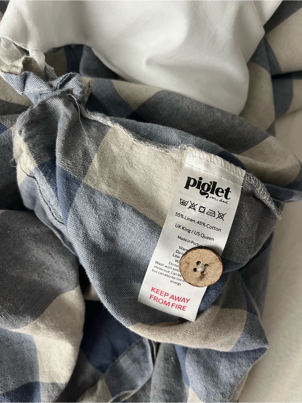Piglet in Bed Blueberry Plaid Emsworth Full/Queen Duvet and Pillowcase Set - Picture 6 of 9